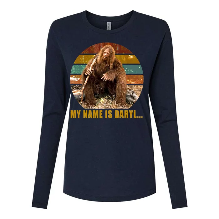 Funny Vintage My Name is Daryl Big Foot Womens Cotton Relaxed Long Sleeve T-Shirt