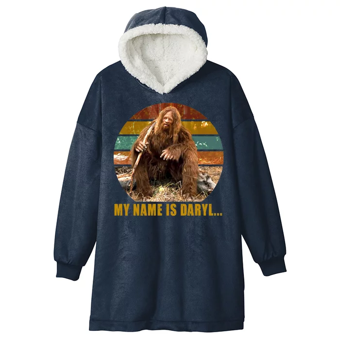 Funny Vintage My Name is Daryl Big Foot Hooded Wearable Blanket