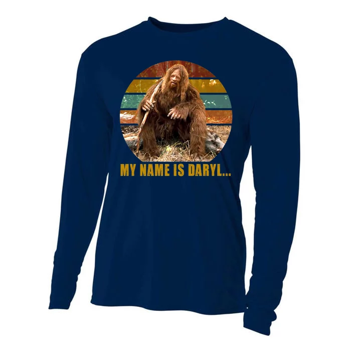 Funny Vintage My Name is Daryl Big Foot Cooling Performance Long Sleeve Crew