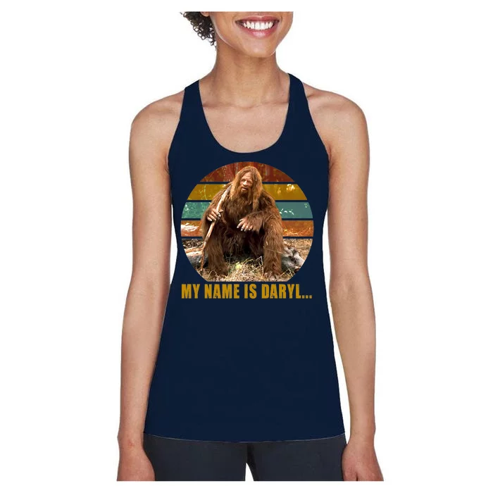 Funny Vintage My Name is Daryl Big Foot Women's Racerback Tank