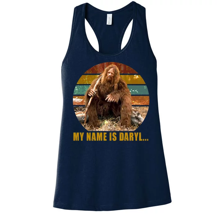 Funny Vintage My Name is Daryl Big Foot Women's Racerback Tank