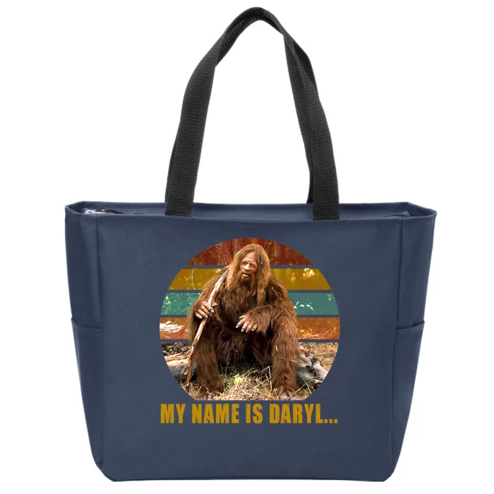 Funny Vintage My Name is Daryl Big Foot Zip Tote Bag