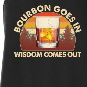 Funny Vintage Retro Bourbon Goes In Wisdom Comes Out Women's Racerback Tank