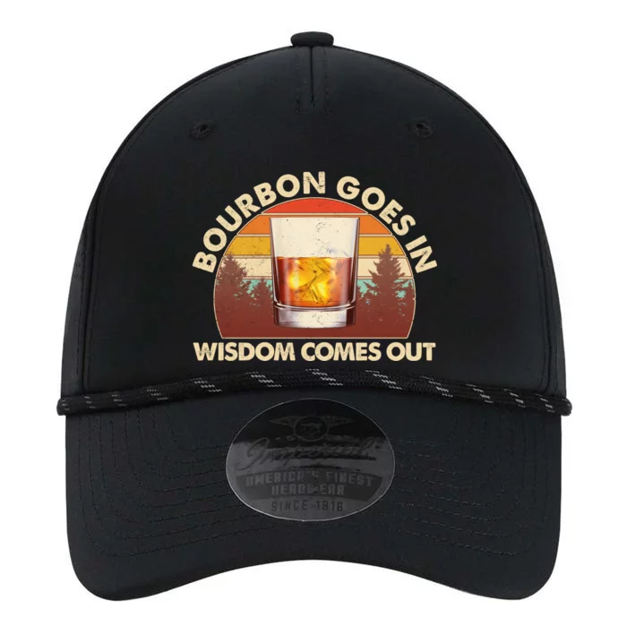 Funny Vintage Retro Bourbon Goes In Wisdom Comes Out Performance The Dyno Cap