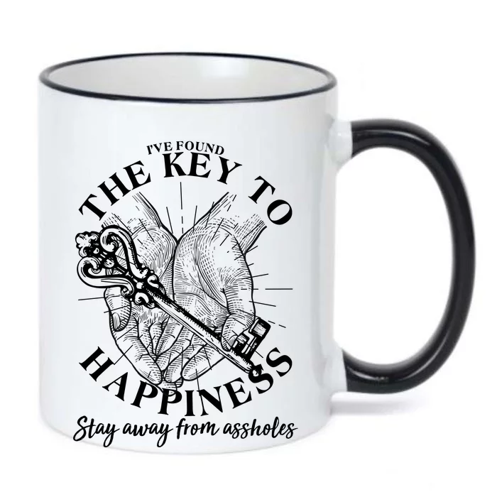 Funny Vintage The Key to Happiness Black Color Changing Mug