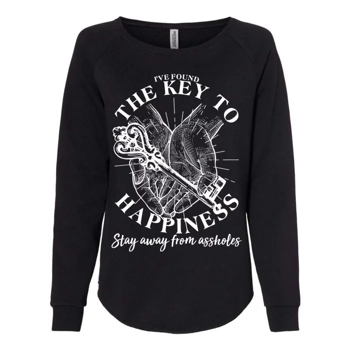 Funny Vintage The Key to Happiness Womens California Wash Sweatshirt