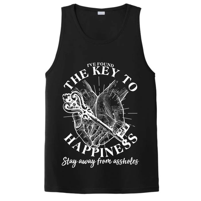 Funny Vintage The Key to Happiness Performance Tank