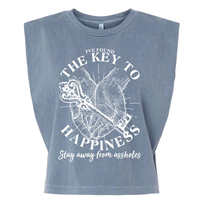 Funny Vintage The Key to Happiness Garment-Dyed Women's Muscle Tee