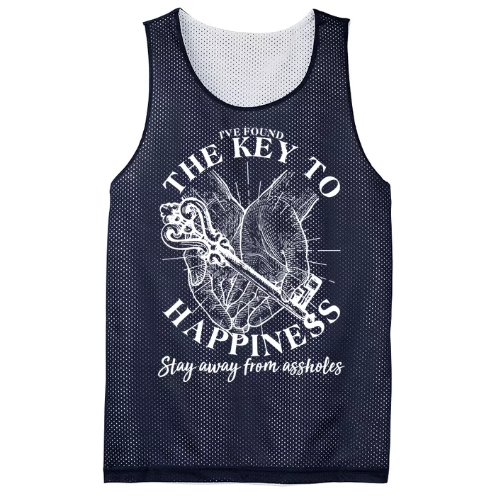 Funny Vintage The Key to Happiness Mesh Reversible Basketball Jersey Tank