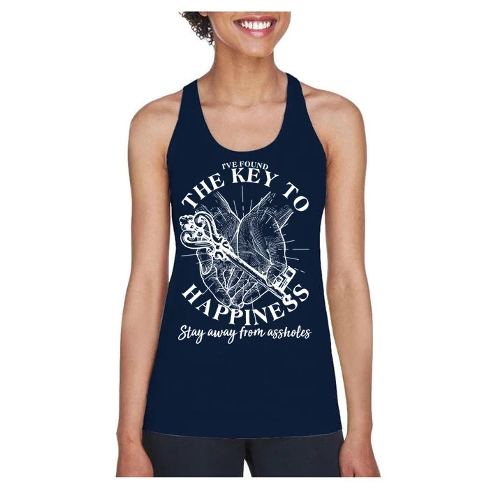 Funny Vintage The Key to Happiness Women's Racerback Tank