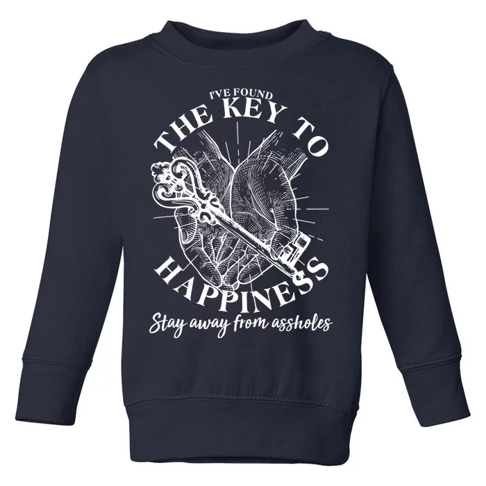 Funny Vintage The Key to Happiness Toddler Sweatshirt