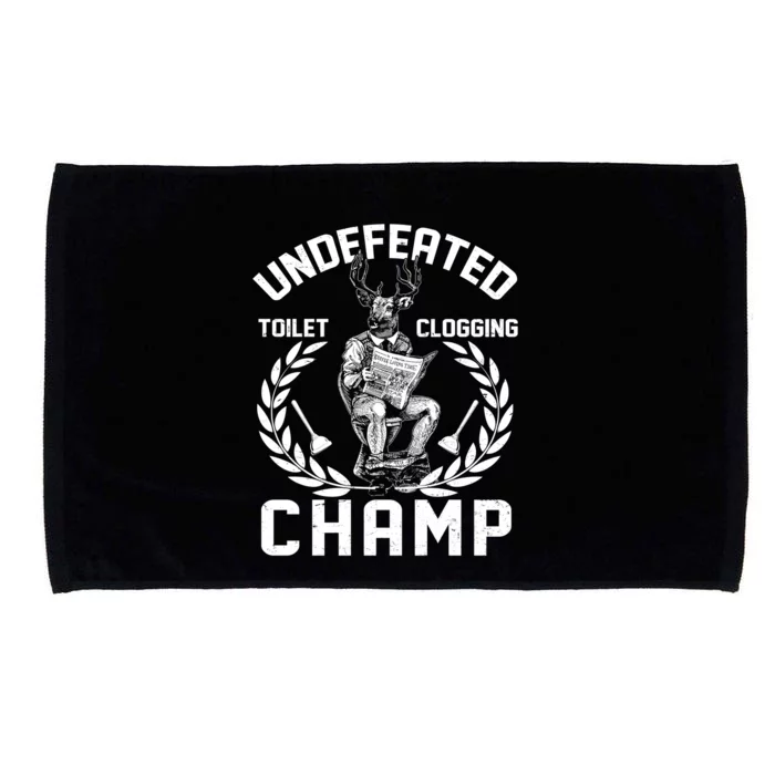 Funny Vintage Undefeated Toilet Clogging Champ Microfiber Hand Towel