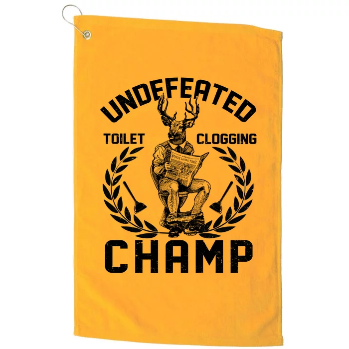 Funny Vintage Undefeated Toilet Clogging Champ Platinum Collection Golf Towel