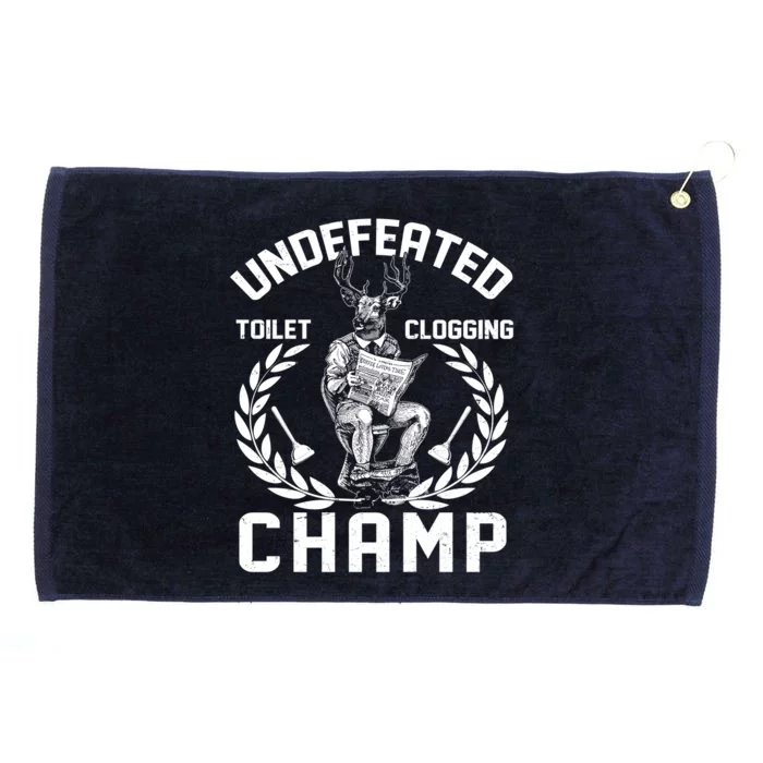 Funny Vintage Undefeated Toilet Clogging Champ Grommeted Golf Towel