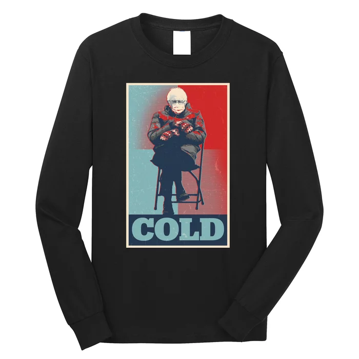 Funny Vintage Vote Cold Poster Bernie Sanders Mitten Meme Long Sleeve Shirt