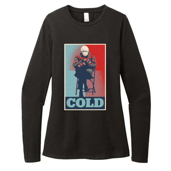 Funny Vintage Vote Cold Poster Bernie Sanders Mitten Meme Womens CVC Long Sleeve Shirt