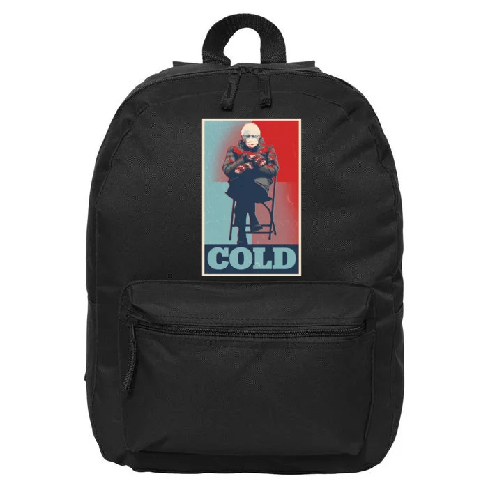 Funny Vintage Vote Cold Poster Bernie Sanders Mitten Meme 16 in Basic Backpack