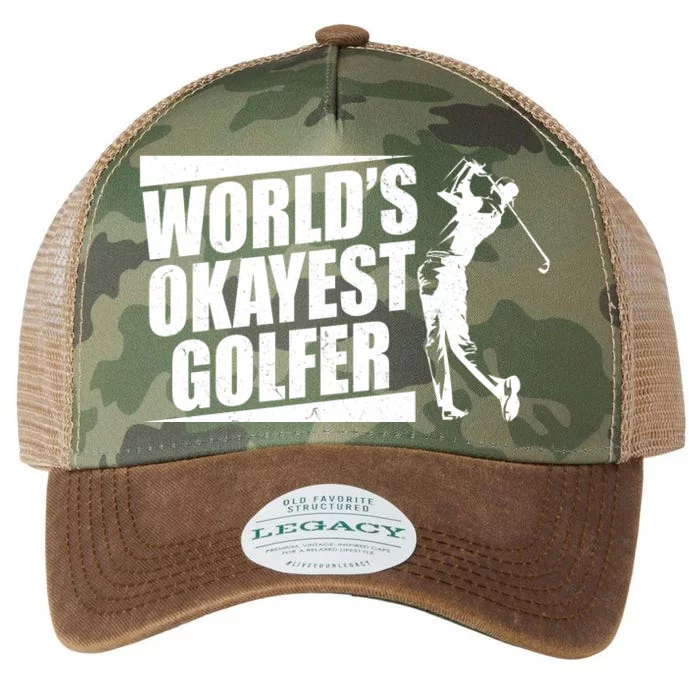 Funny Vintage World's Okayest Golfer Legacy Tie Dye Trucker Hat