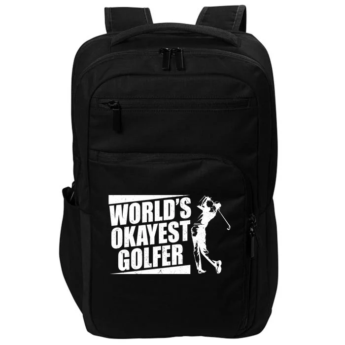 Funny Vintage World's Okayest Golfer Impact Tech Backpack