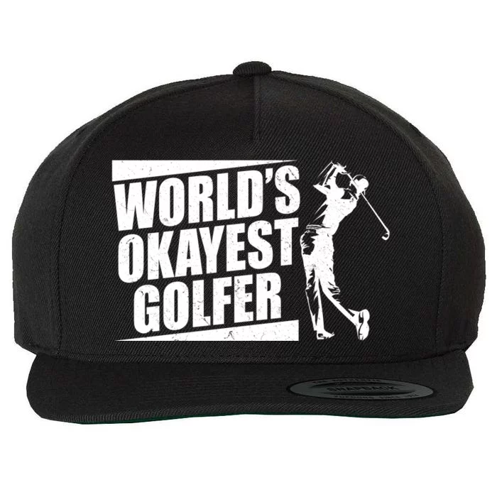 Funny Vintage World's Okayest Golfer Wool Snapback Cap