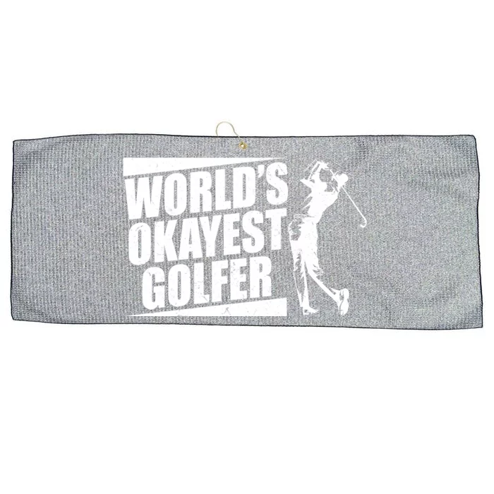 Funny Vintage World's Okayest Golfer Large Microfiber Waffle Golf Towel