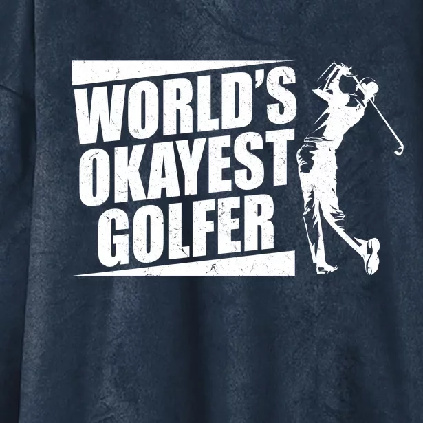 Funny Vintage World's Okayest Golfer Hooded Wearable Blanket