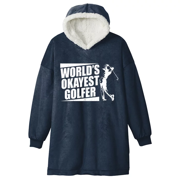 Funny Vintage World's Okayest Golfer Hooded Wearable Blanket