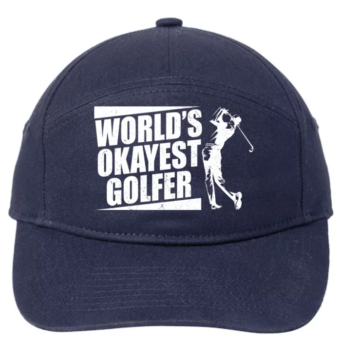 Funny Vintage World's Okayest Golfer 7-Panel Snapback Hat