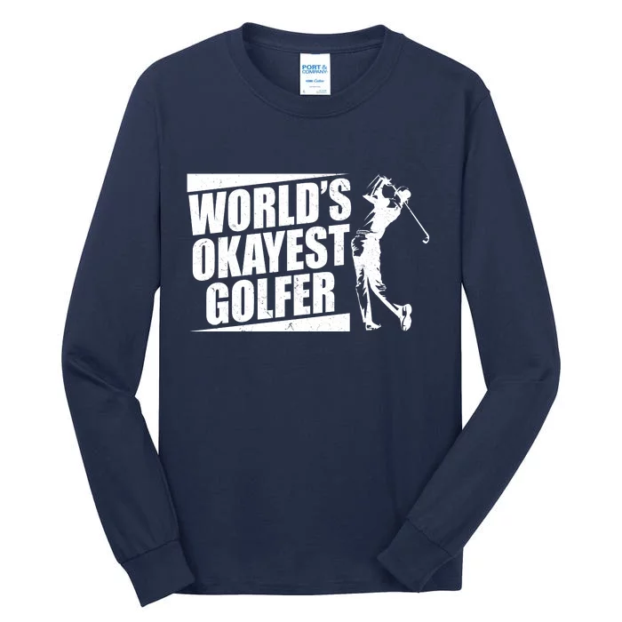 Funny Vintage World's Okayest Golfer Tall Long Sleeve T-Shirt