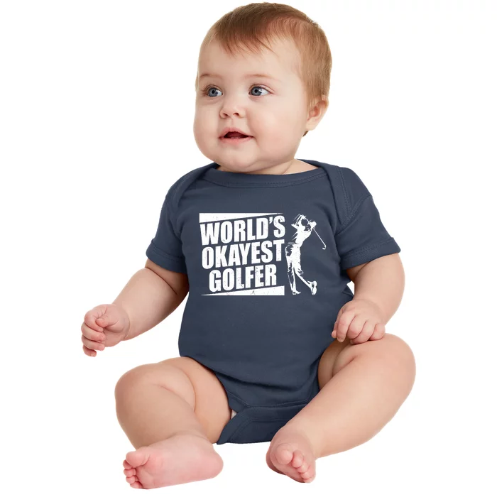 Funny Vintage World's Okayest Golfer Baby Bodysuit