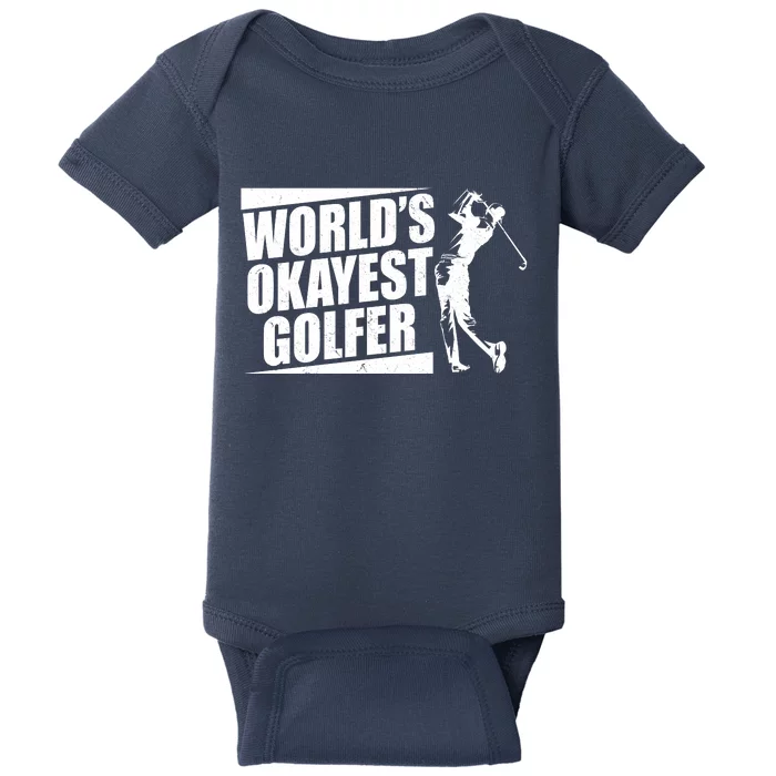 Funny Vintage World's Okayest Golfer Baby Bodysuit