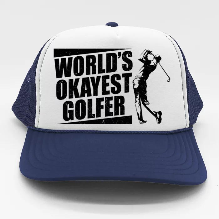 Funny Vintage World's Okayest Golfer Trucker Hat