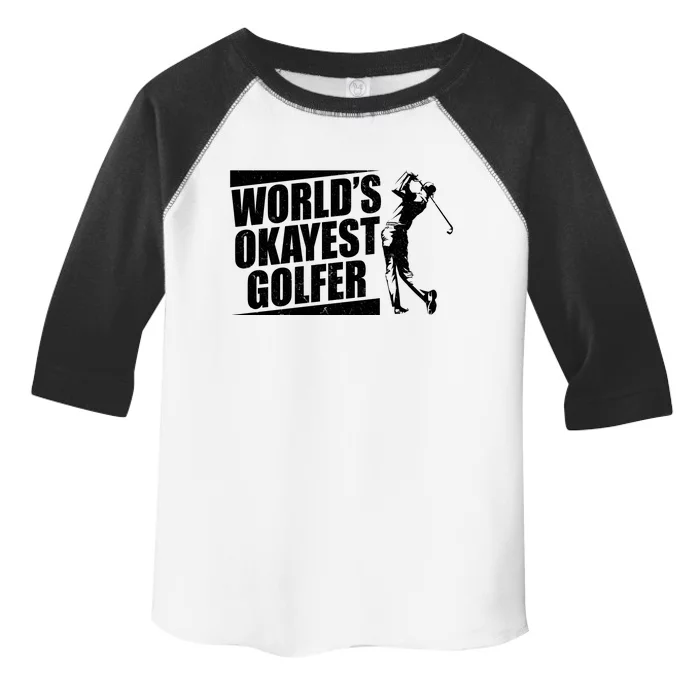 Funny Vintage World's Okayest Golfer Toddler Fine Jersey T-Shirt