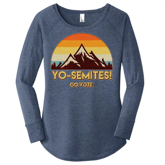 Funny Vintage Yo-Semites Go Vote Anti Trump Women's Perfect Tri Tunic Long Sleeve Shirt