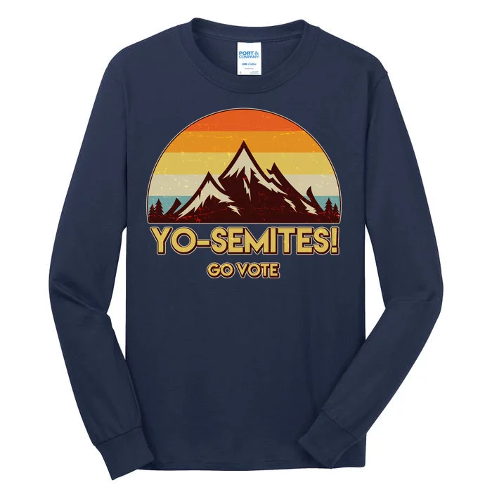 Funny Vintage Yo-Semites Go Vote Anti Trump Tall Long Sleeve T-Shirt