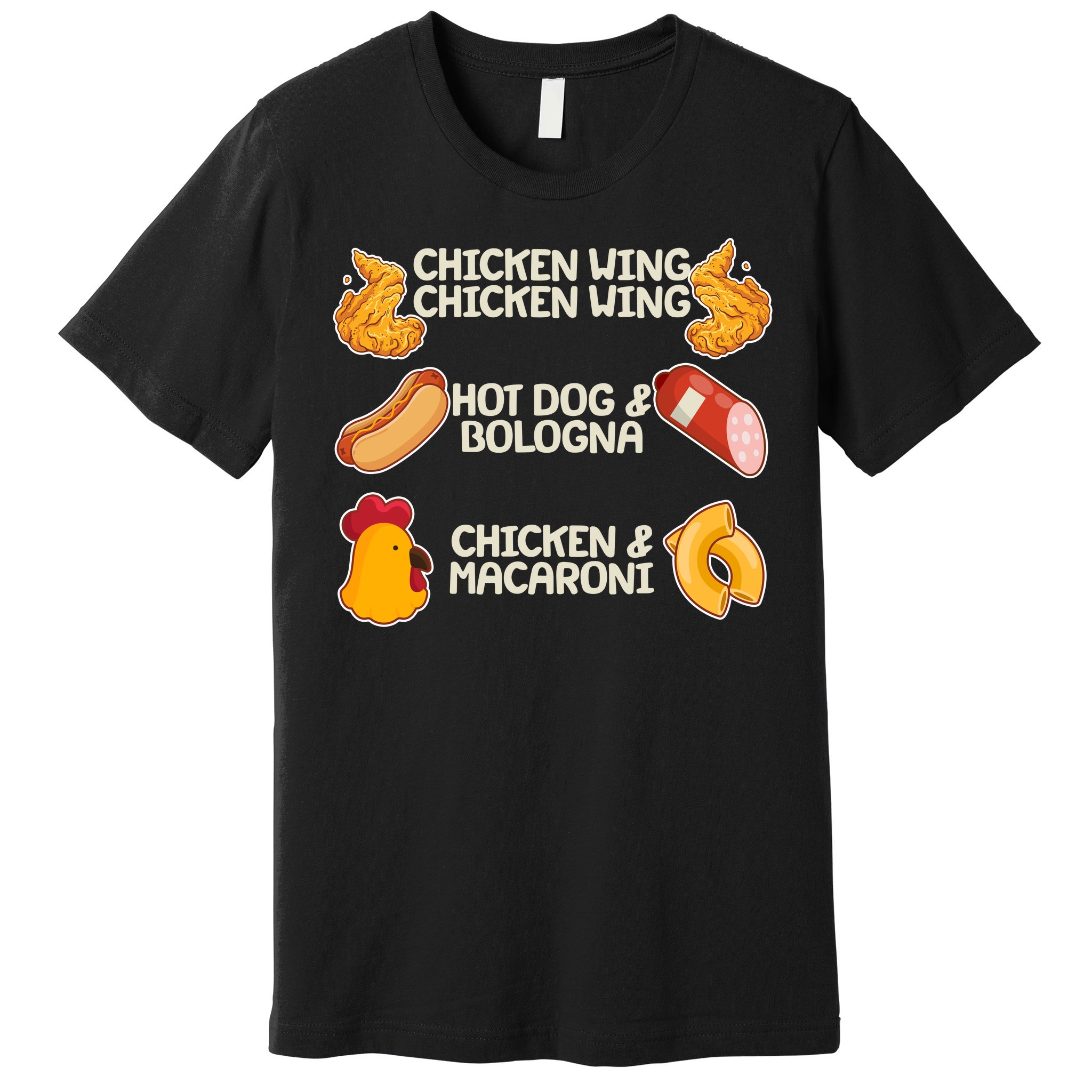 Funny Viral Chicken Wing Song Meme Premium T-Shirt | TeeShirtPalace