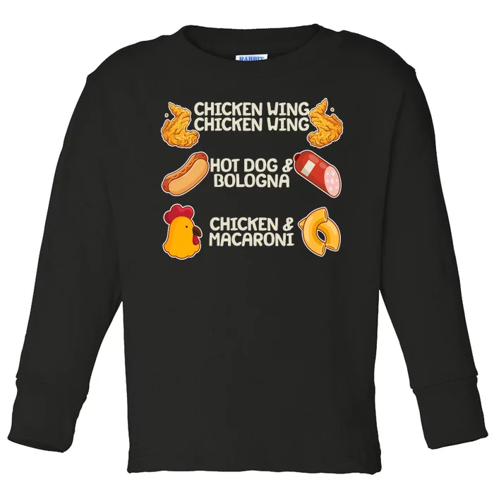 Funny Viral Chicken Wing Song Meme Toddler Long Sleeve Shirt