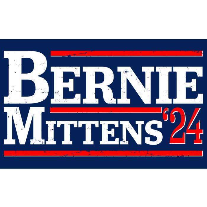 Funny Vote Bernie & Mittens 2024 Logo Bumper Sticker