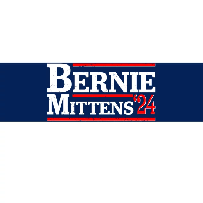 Funny Vote Bernie & Mittens 2024 Logo Bumper Sticker