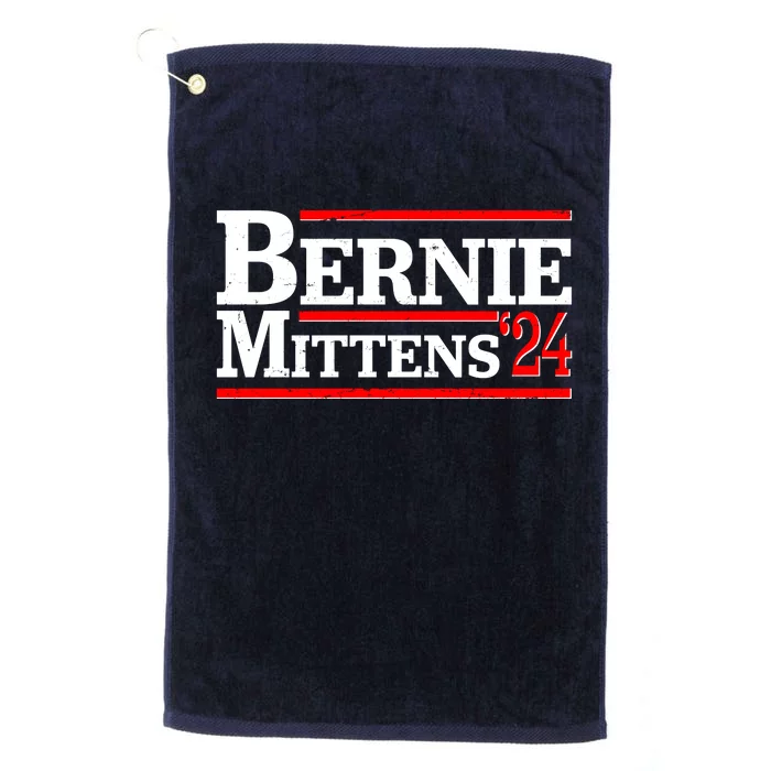 Funny Vote Bernie & Mittens 2024 Logo Platinum Collection Golf Towel