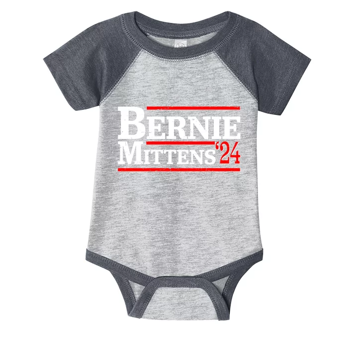 Funny Vote Bernie & Mittens 2024 Logo Infant Baby Jersey Bodysuit