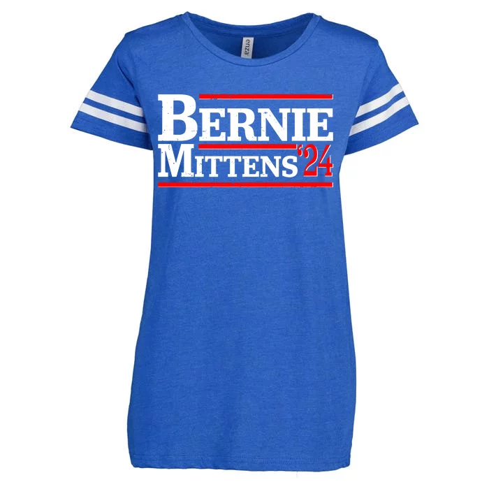 Funny Vote Bernie & Mittens 2024 Logo Enza Ladies Jersey Football T-Shirt