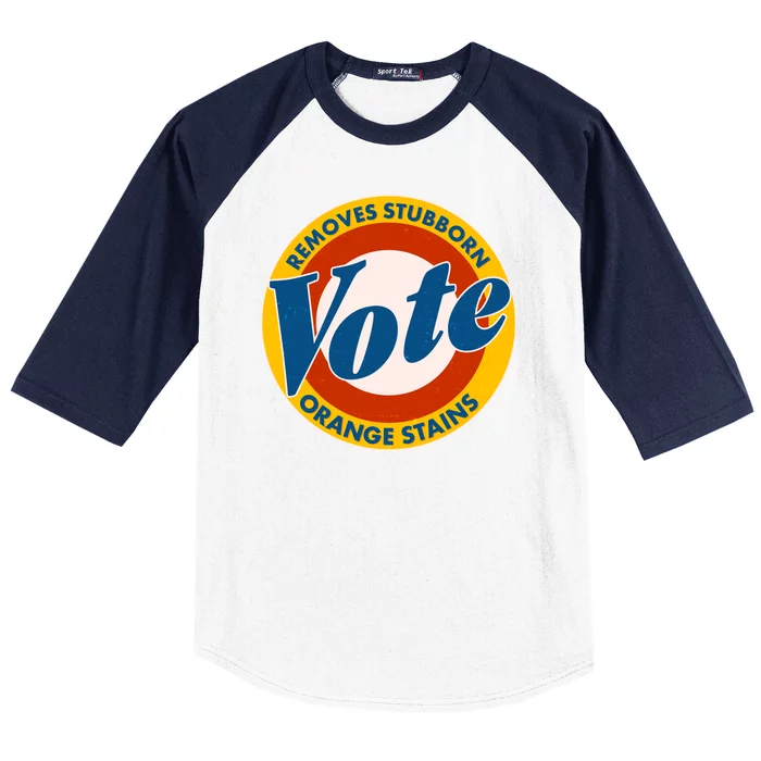 Funny VOTE Removes Stubborn Orange Stains Baseball Sleeve Shirt