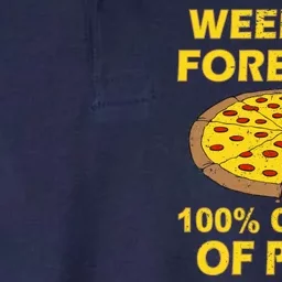 Funny Weekend Forecast 100 Percent Chance Of Pizza Softstyle Adult Sport Polo