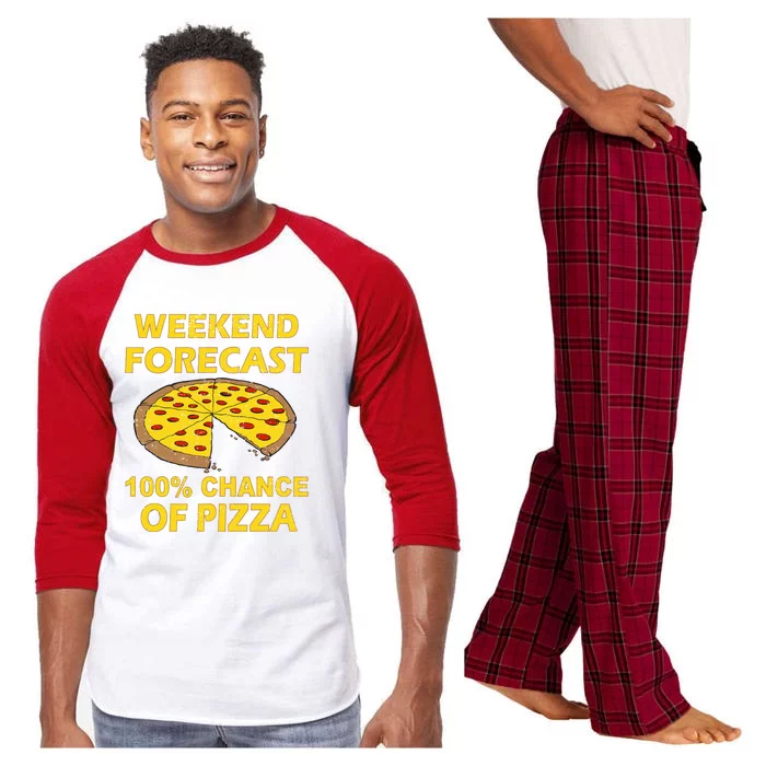 Funny Weekend Forecast 100 Percent Chance Of Pizza Raglan Sleeve Pajama Set