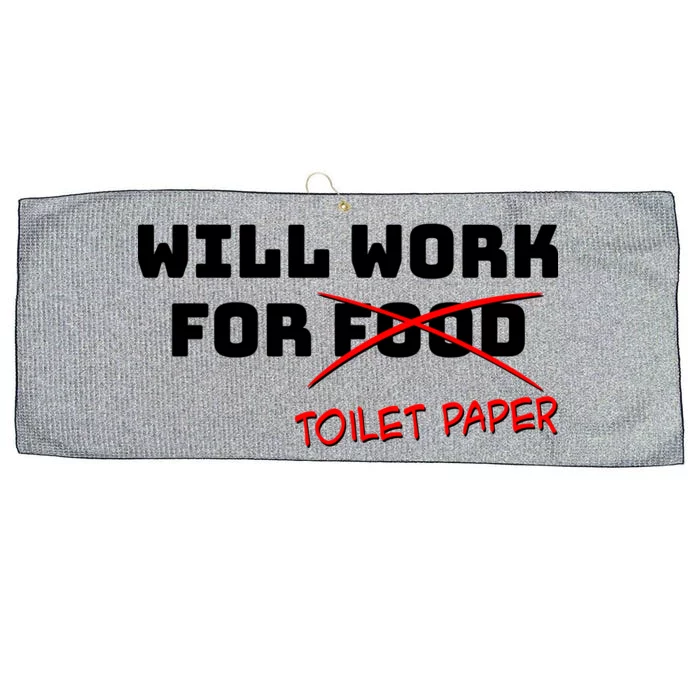 Funny Will Work For Toilet Paper Large Microfiber Waffle Golf Towel