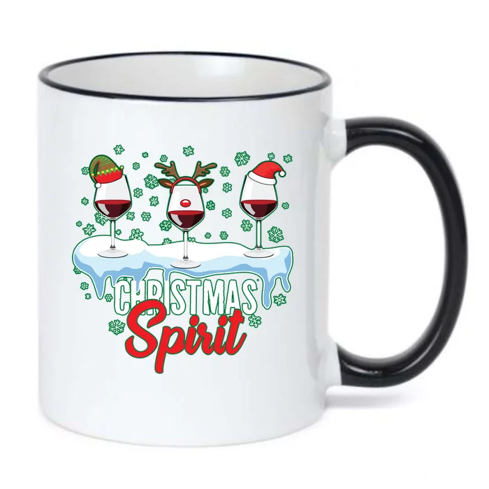 Funny Wine Christmas Spirit Black Color Changing Mug