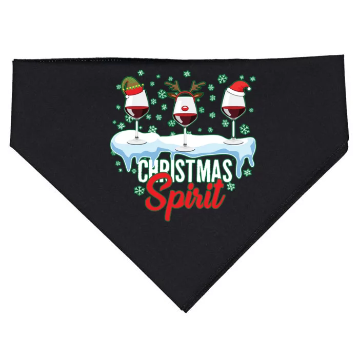 Funny Wine Christmas Spirit USA-Made Doggie Bandana