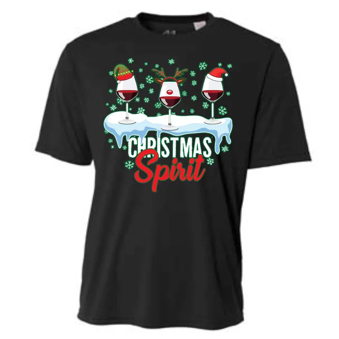 Funny Wine Christmas Spirit Cooling Performance Crew T-Shirt