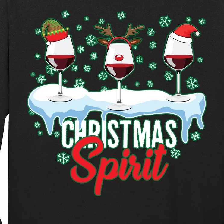 Funny Wine Christmas Spirit Long Sleeve Shirt